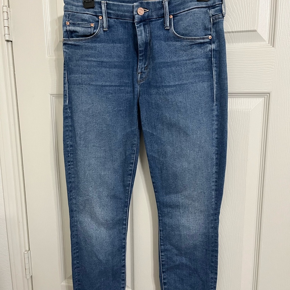 Mother The Looker Crop Skinny Jeans – Medium Wash
